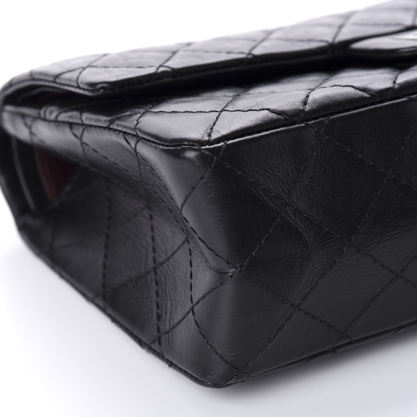 Aged Calfskin Quilted 2.55 Reissue 225 Flap Black