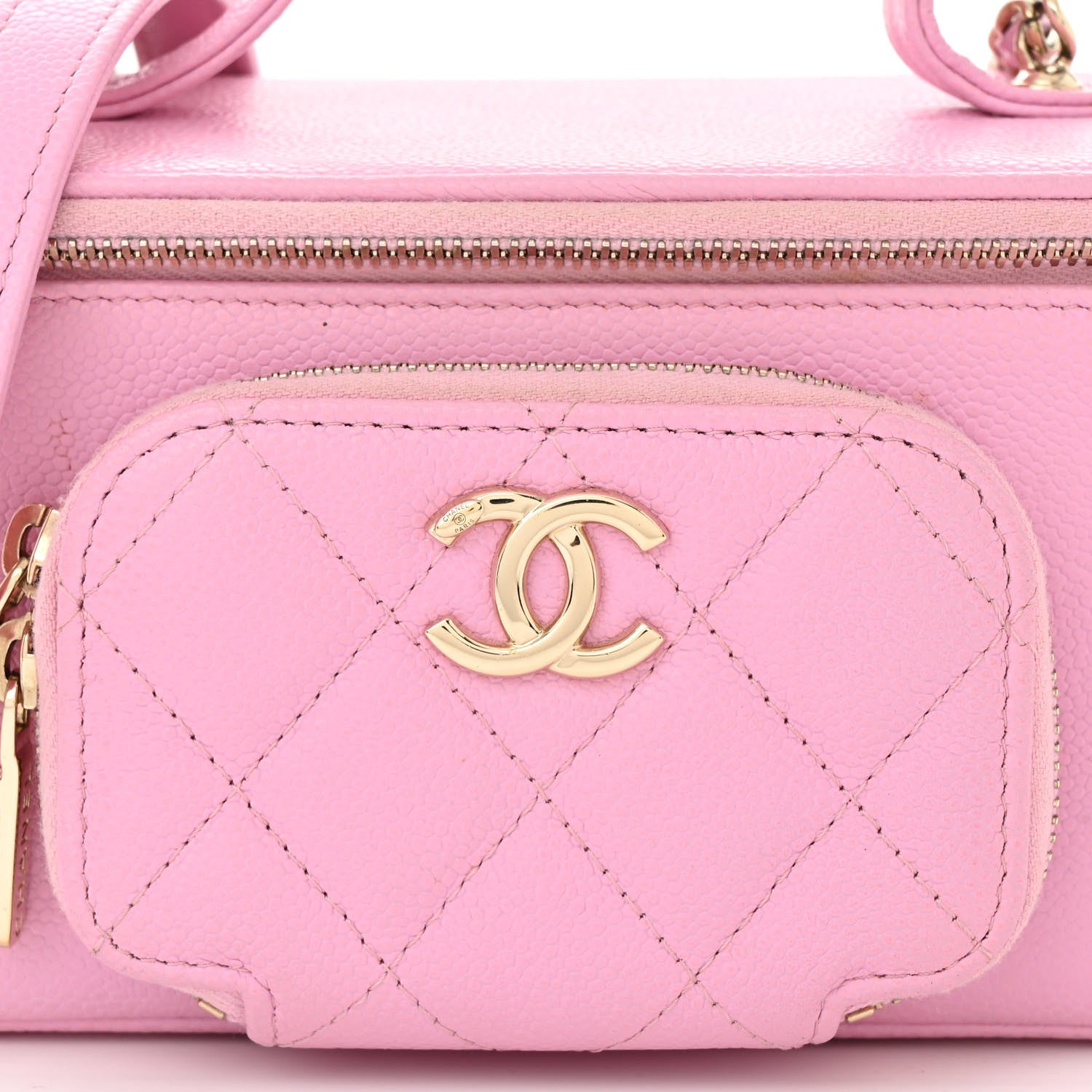Chanel Caviar Quilted Top Handle Pocket Vanity Case Lilac 8 of 10