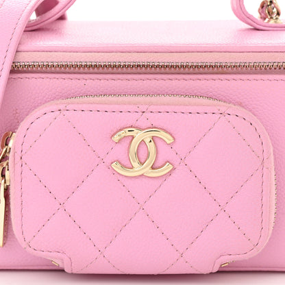 Chanel Caviar Quilted Top Handle Pocket Vanity Case Lilac 8 of 10
