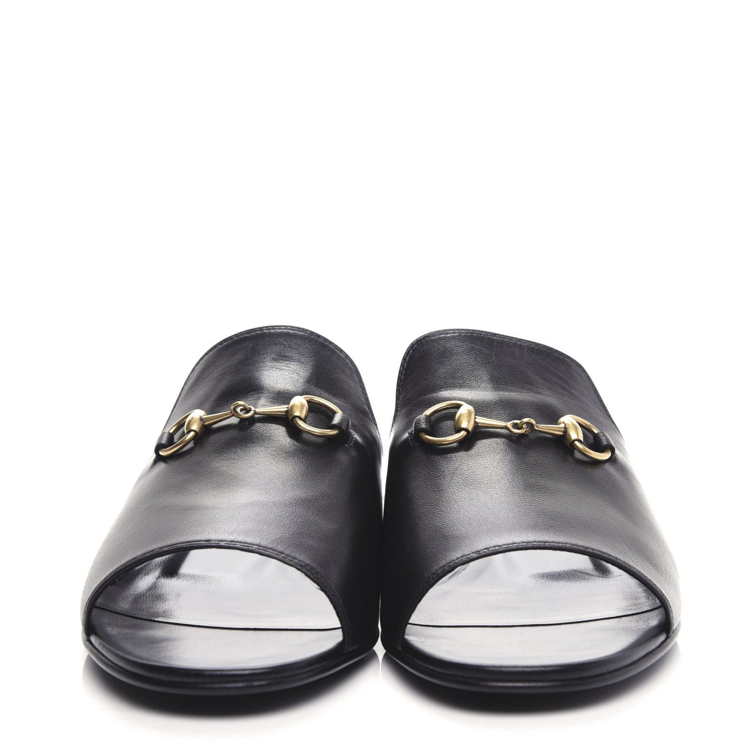 Gucci Malaga Kid Horsebit Slide Sandals 39 Black 2 of 11