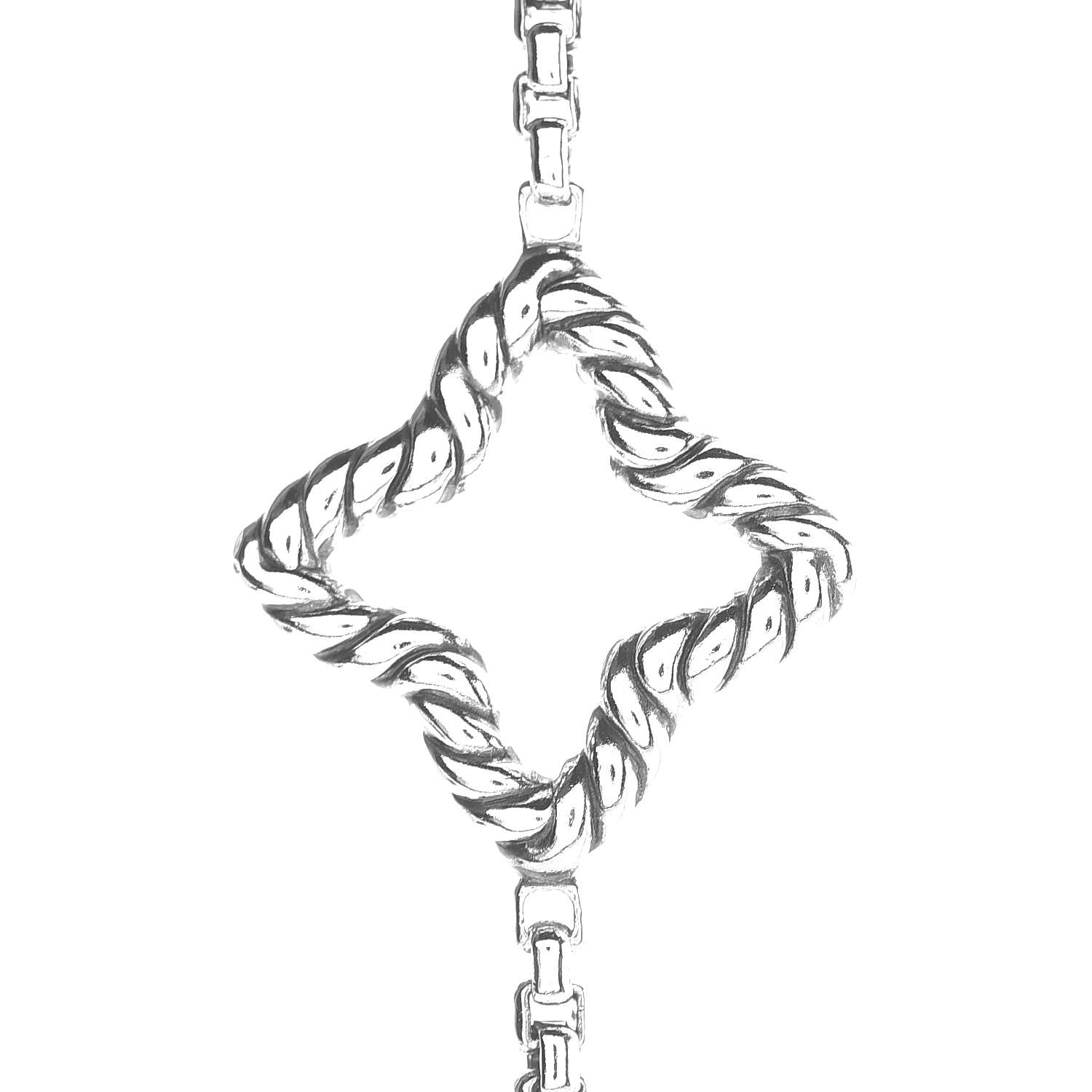David Yurman Sterling Silver 25mm Quatrefoil Chain Necklace 5 of 6