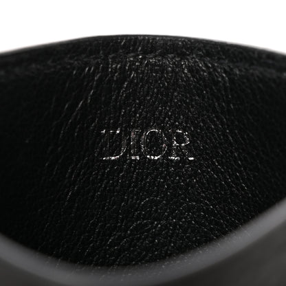 Christian Dior Grained Calfskin Oblique Card Holder Black 6 of 9