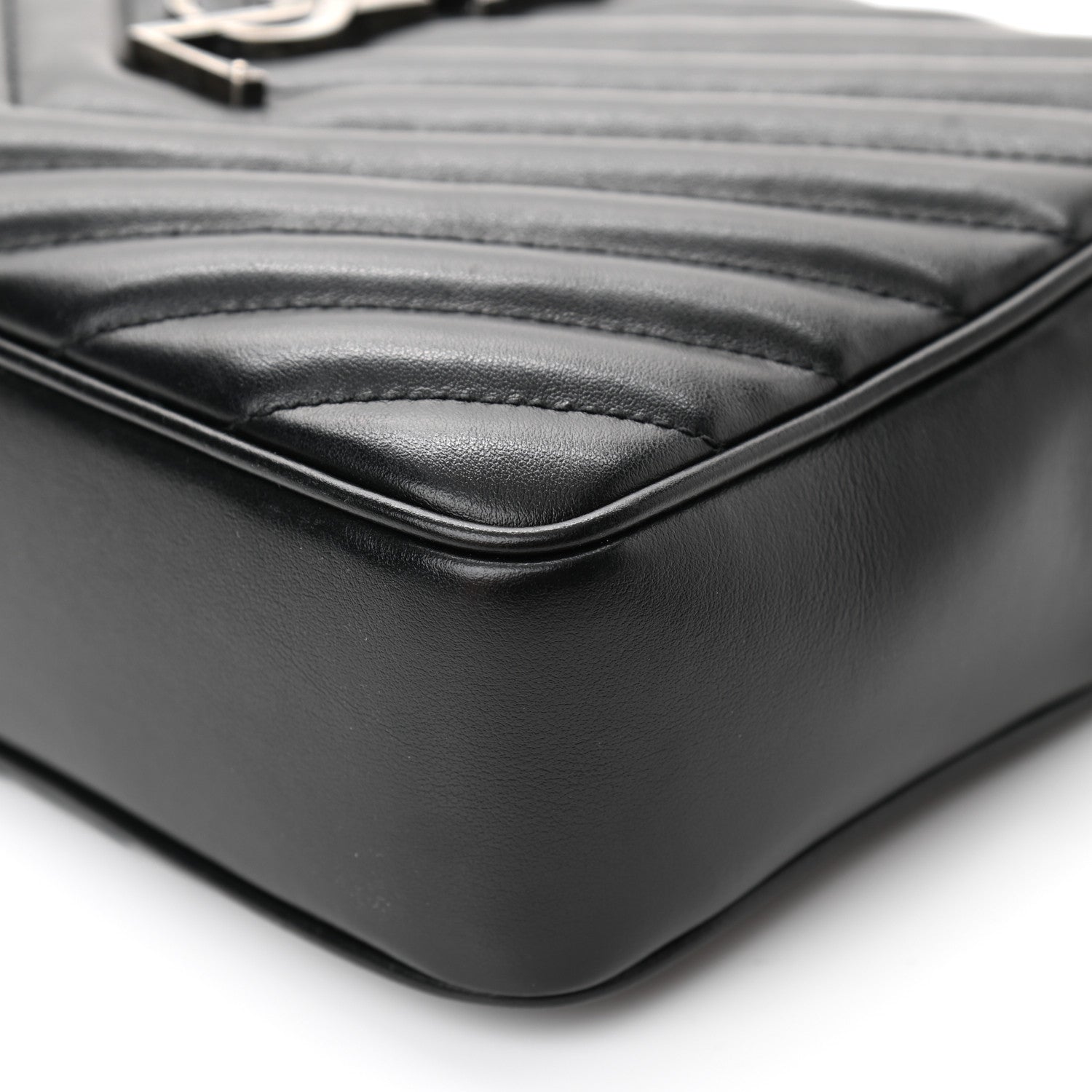 Saint Laurent Calfskin Matelasse Monogram Lou Camera Bag Black 10 of 13