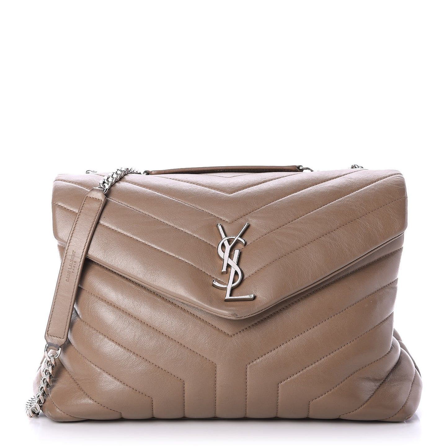 Calfskin Y Quilted Medium Loulou Monogram Chain Satchel Light Brown