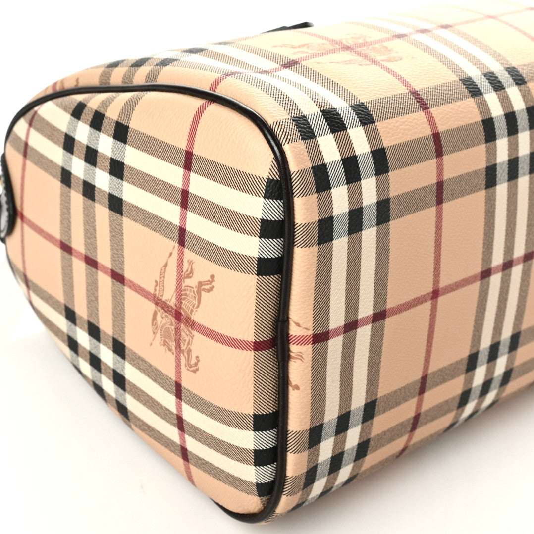 Burberry Haymarket Check Large Chester Bowling Bag Chocolate 8 of 8