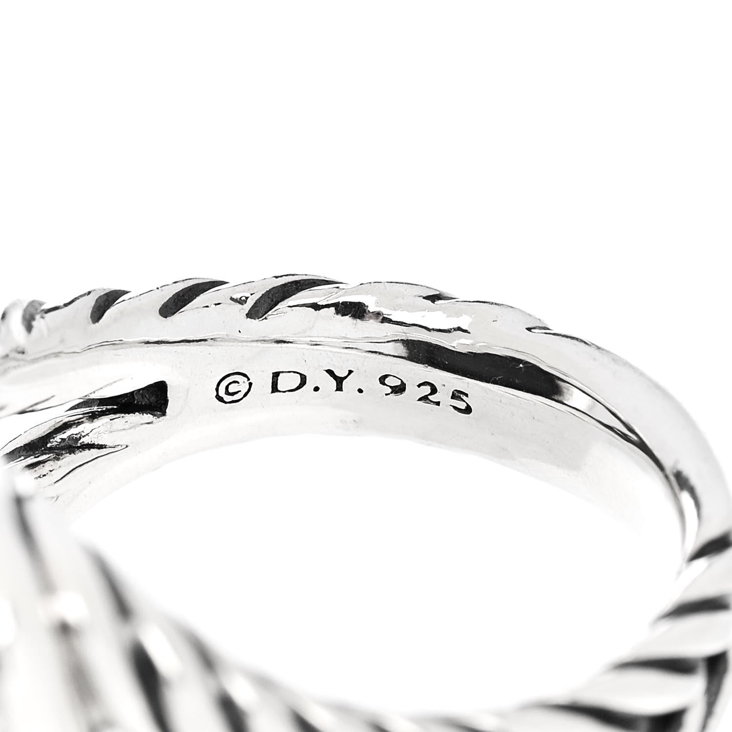 David Yurman Sterling Silver Diamond Black Orchid 14mm Albion Ring 52 6 5 of 5