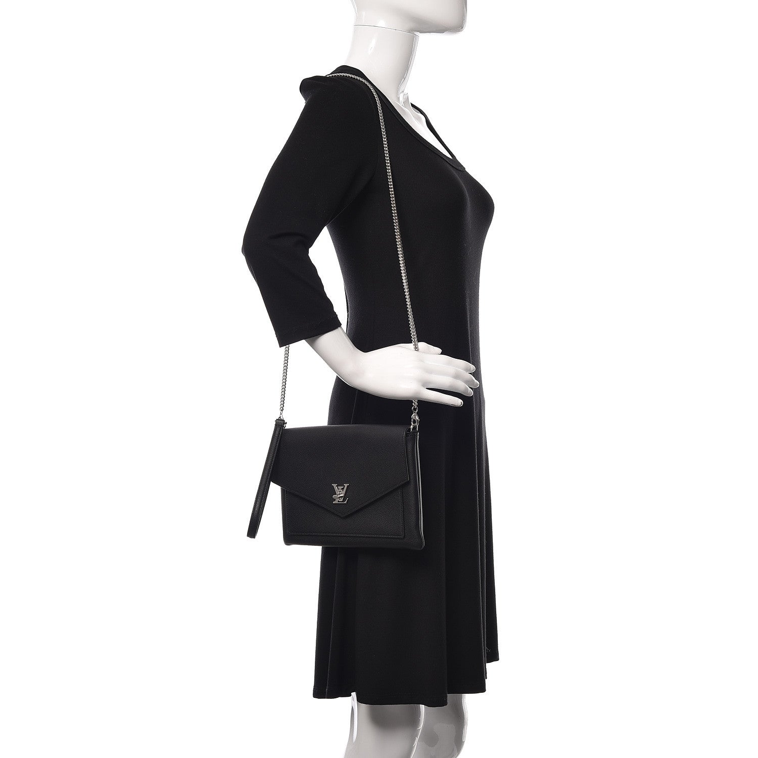 Louis Vuitton Soft Calfskin My Lockme Pochette Black 2 of 9