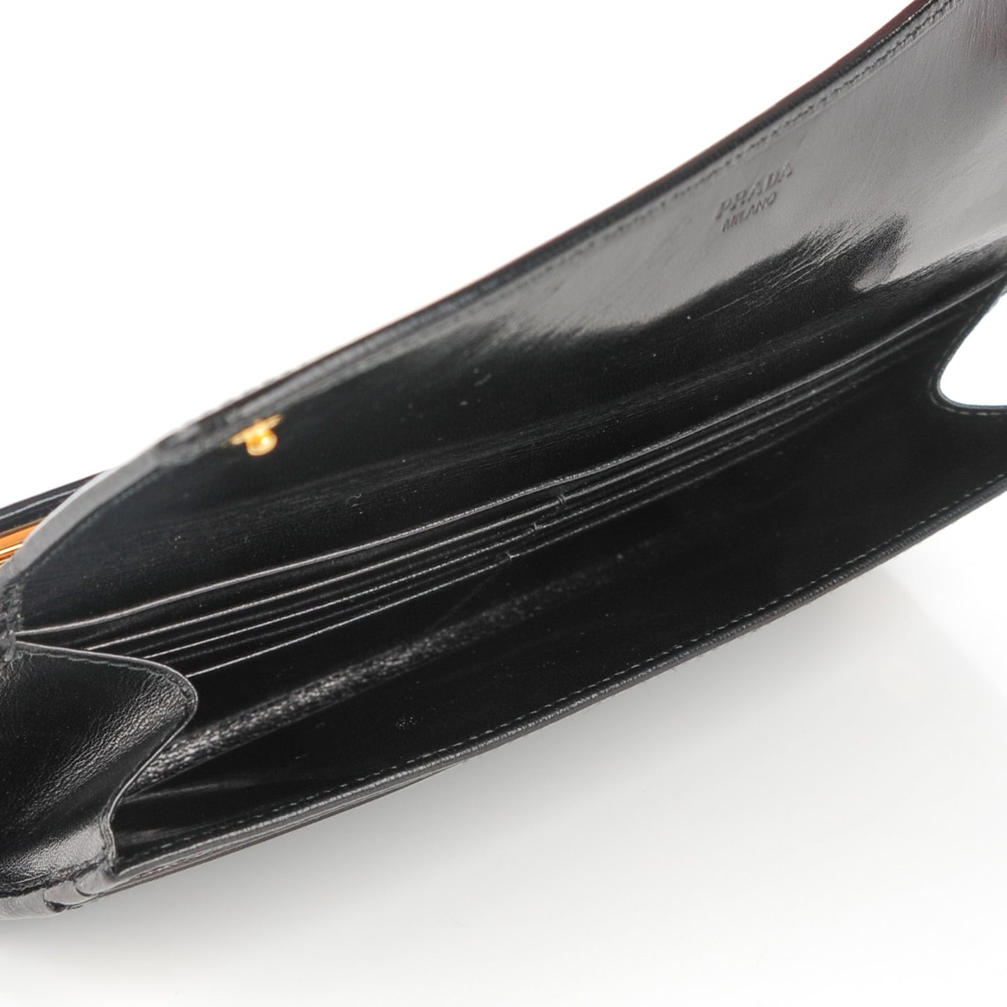 Goatskin Chic Kisslock Flap Wallet Black