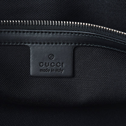Gucci Soft GG Supreme Monogram Appia Calfskin Web Large Carry On Duffle Bag Black Grey 5 of 8