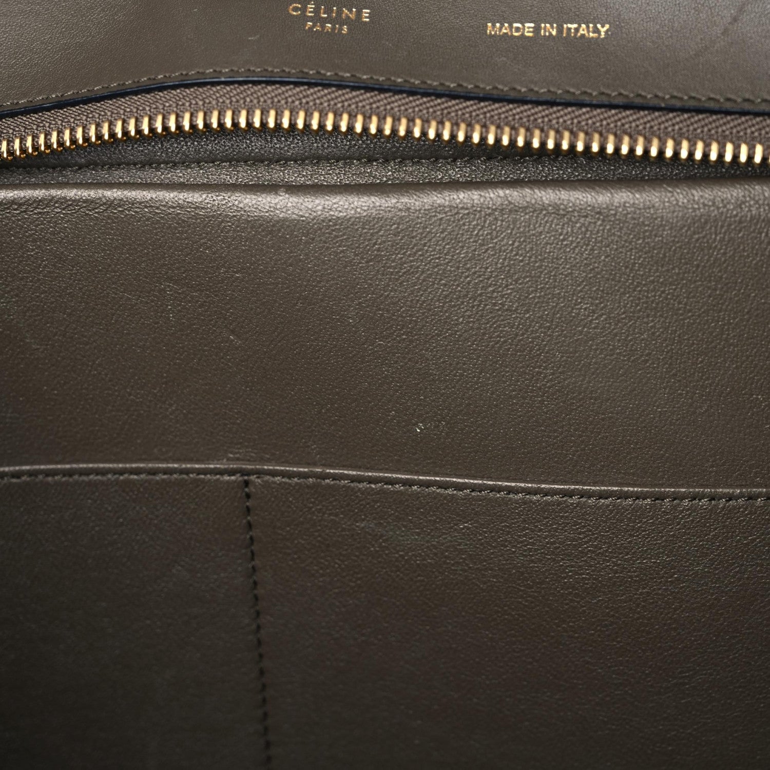 Celine Crocodile Embossed Calfskin Suede Medium Trapeze Taupe 11 of 19