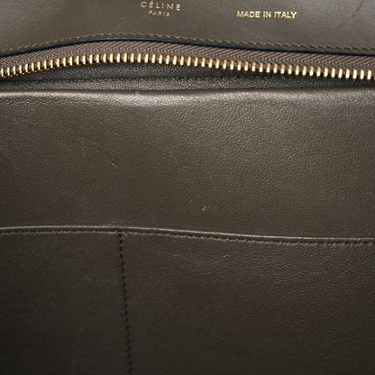 Celine Crocodile Embossed Calfskin Suede Medium Trapeze Taupe 11 of 19