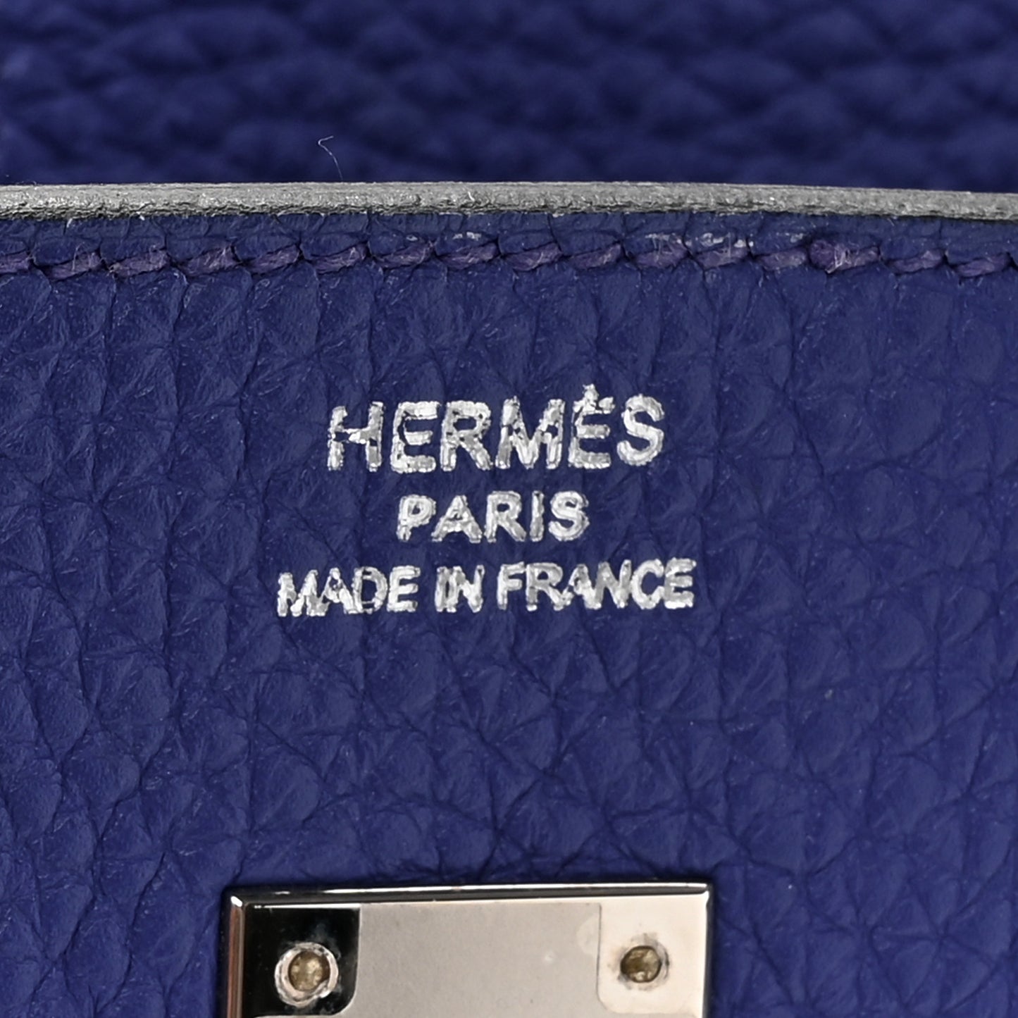 Taurillon Clemence Birkin 25 Bleu Electrique