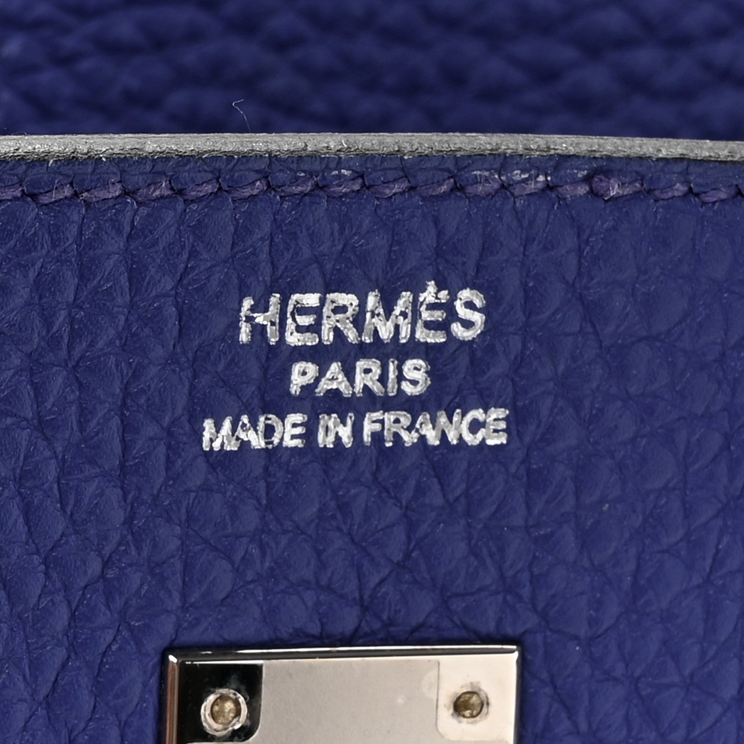 Hermes Taurillon Clemence Birkin 25 Bleu Electrique 6 of 13