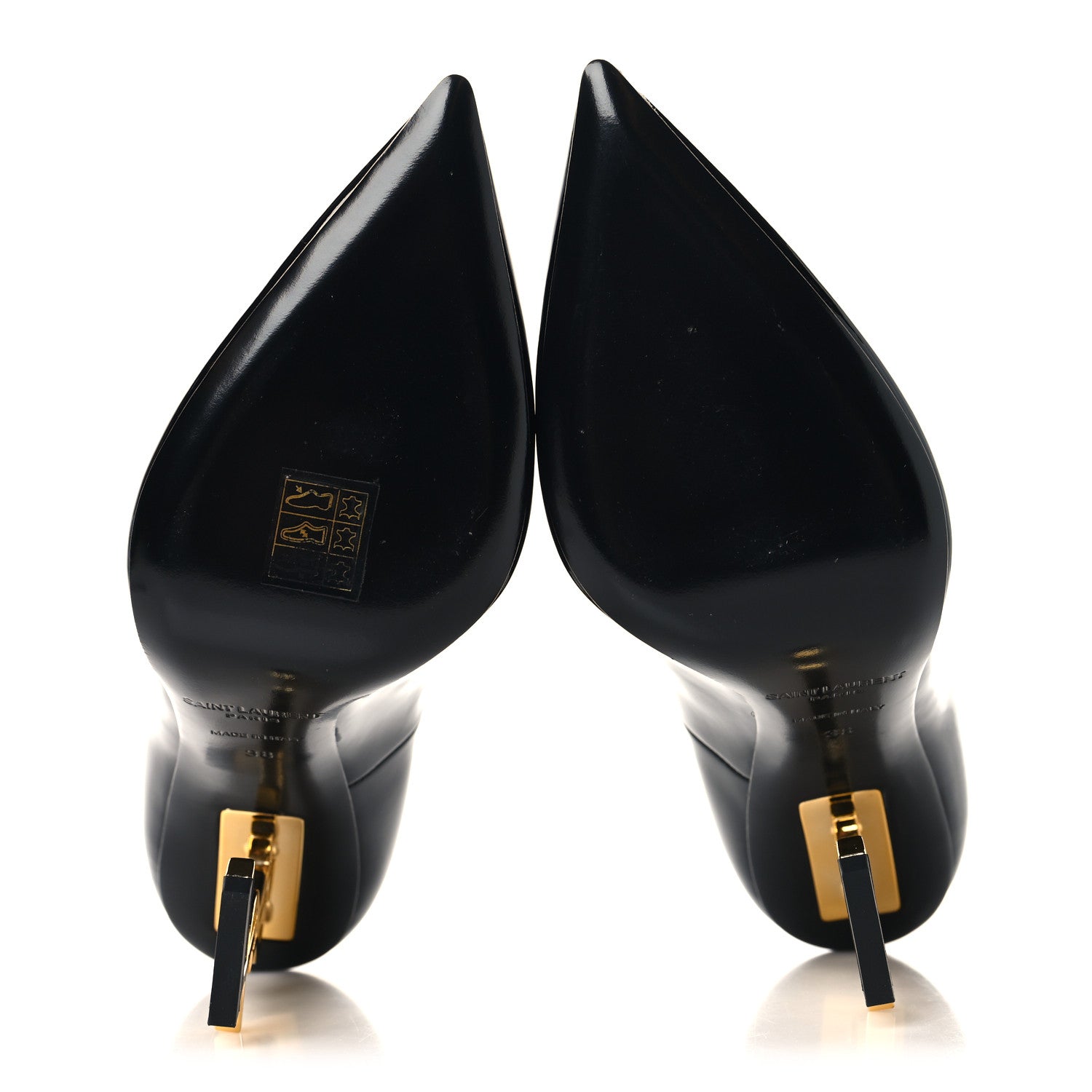 Saint Laurent Patent Opyum 110 Pumps 38 Black Gold 6 of 10