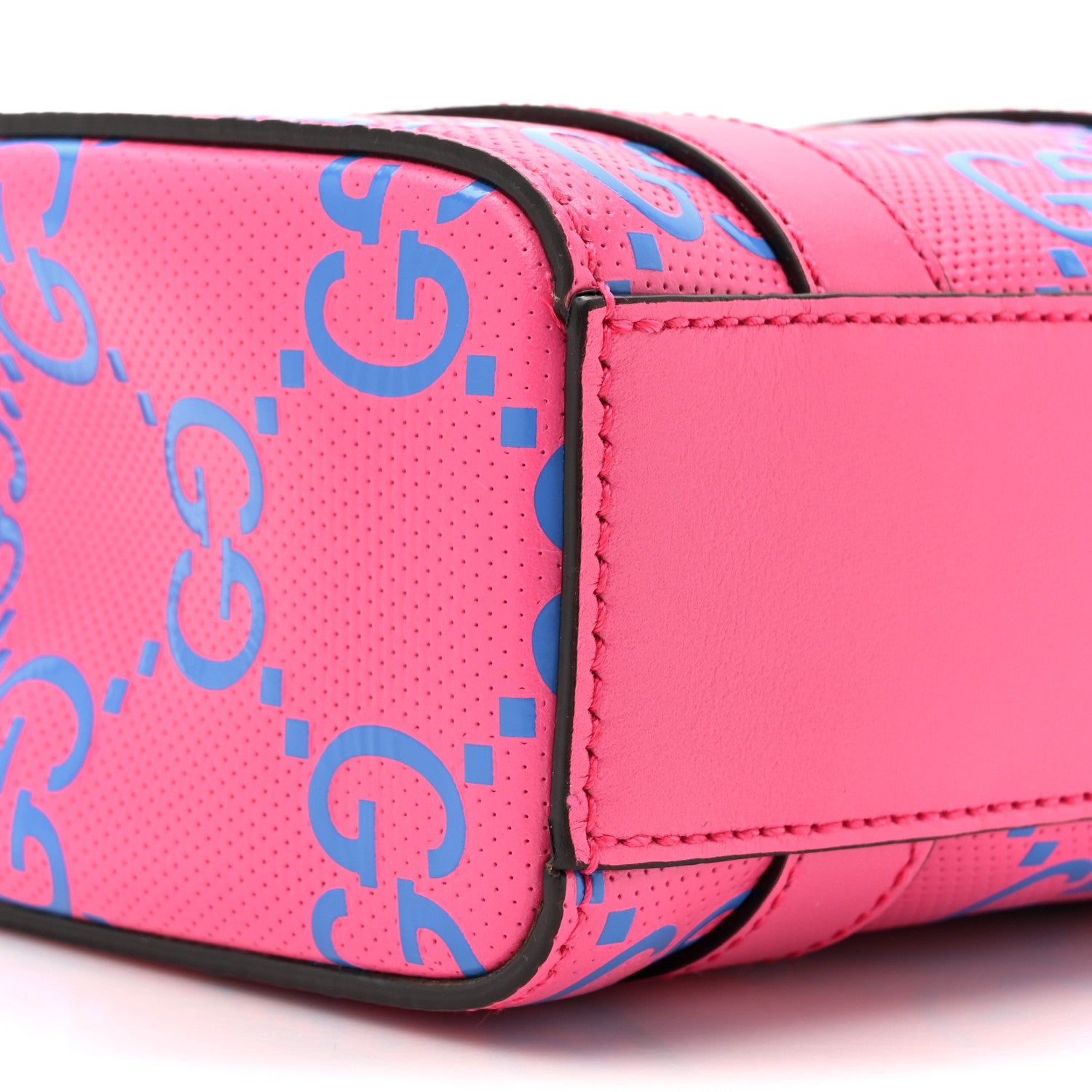Gucci alfskin GG Tennis Bi-Color Embossed Mini Tote Bag Modern Fuchsia Modern Blue 10 of 12