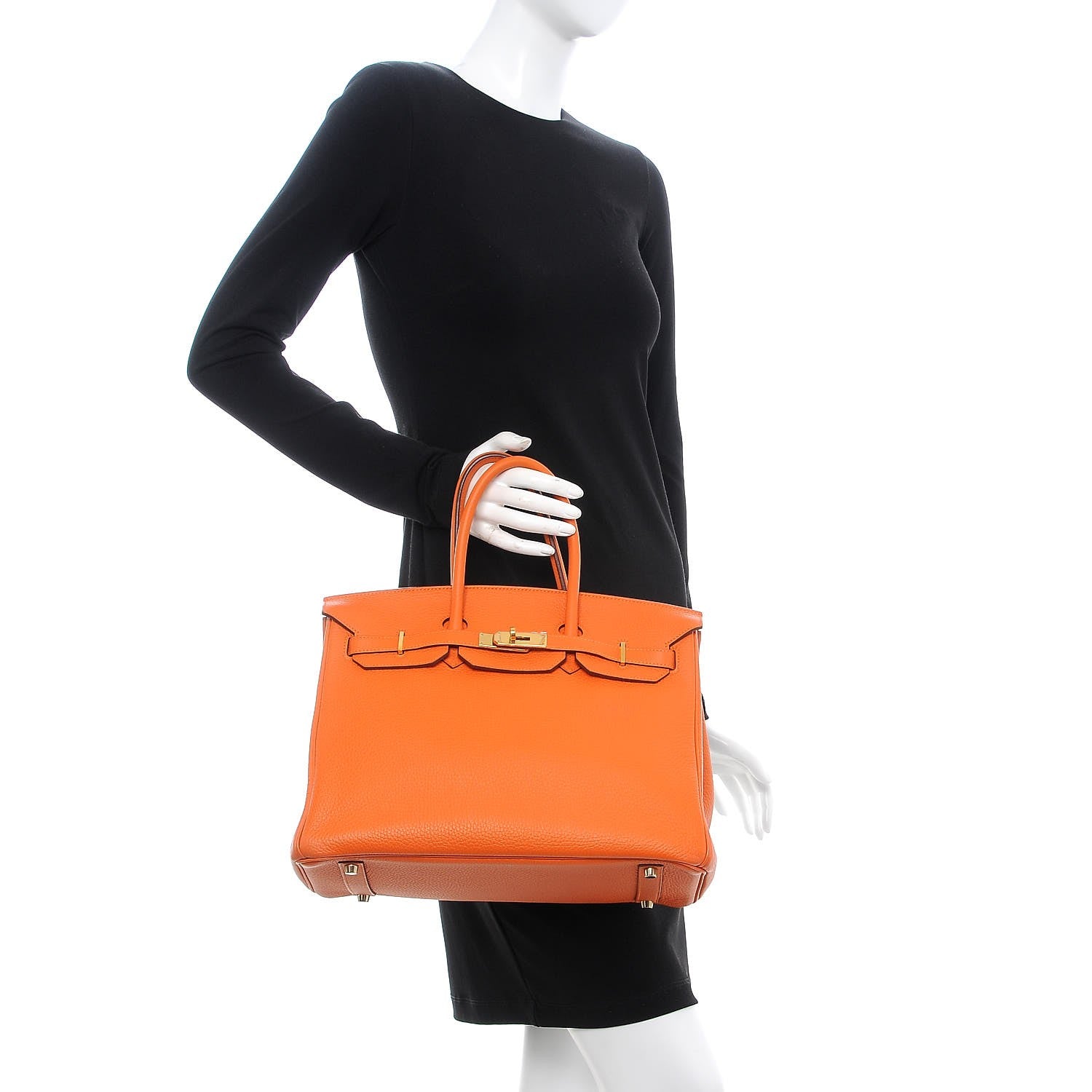 Hermes Taurillon Clemence Birkin 35 Orange 2 of 31