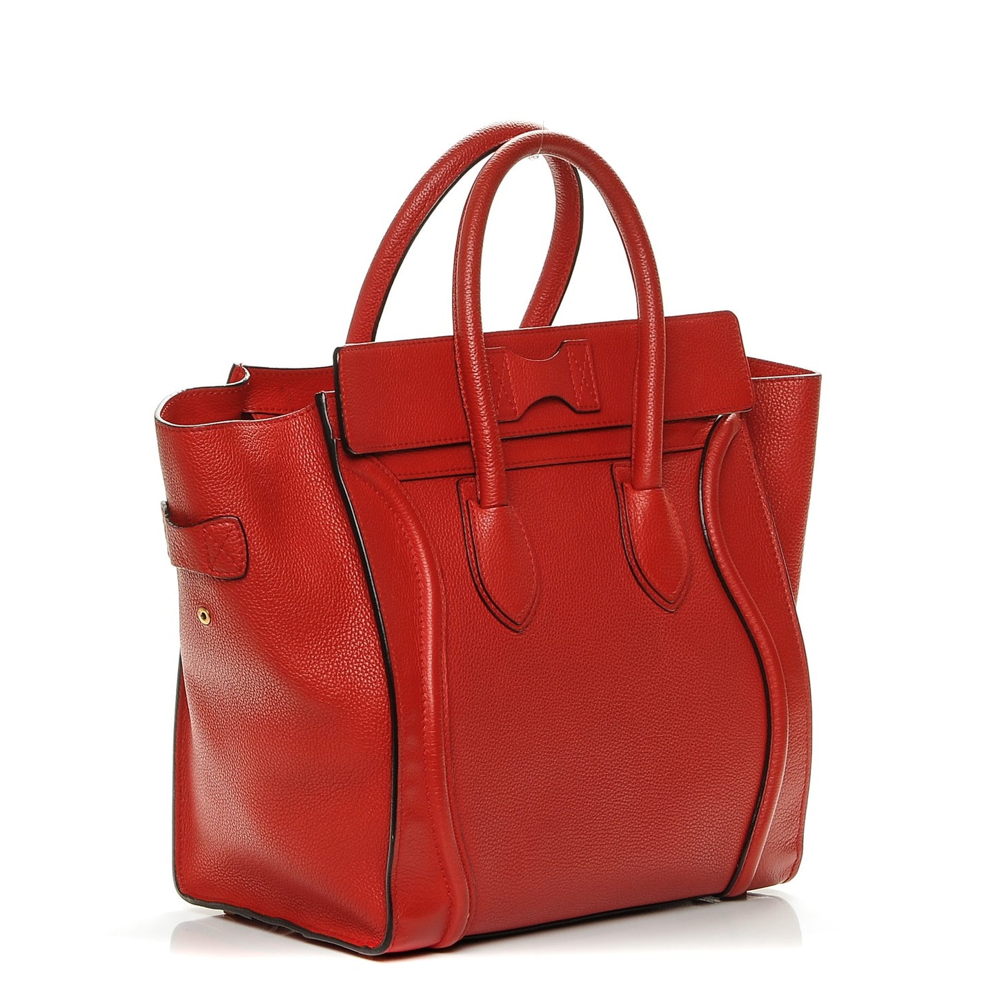 Drummed Calfskin Mini Luggage Coquelicot