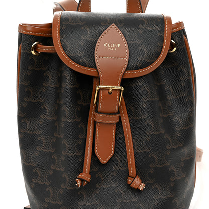 Celine Triomphe Canvas Calfskin Mini Folco Backpack Tan 9 of 11