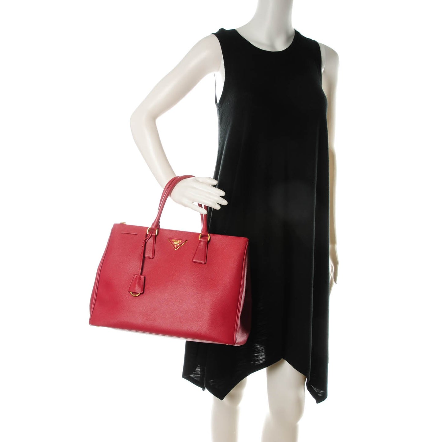Saffiano Large Galleria Double Zip Tote Fuoco