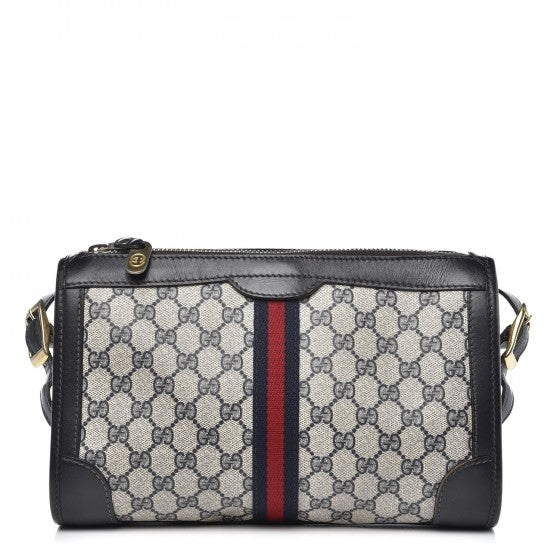 Monogram Web Shoulder Bag Navy Blue