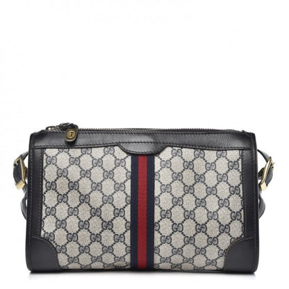 Gucci Monogram Web Shoulder Bag Navy Blue 1 of 12