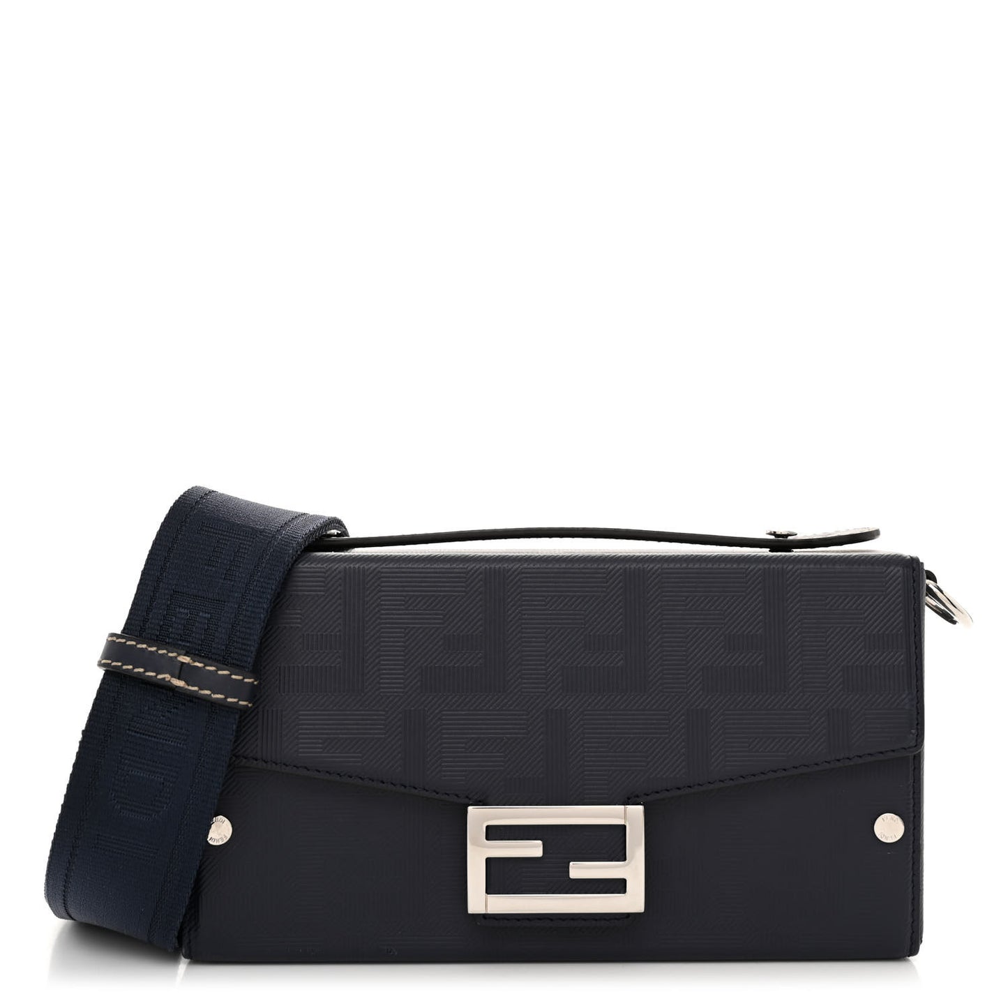 Vitello King FF Lines Embossed Baguette Soft Trunk Midnight