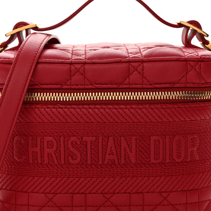 Christian Dior Lambskin Cannage Small Diortravel Vanity Case  Red 8 of 10