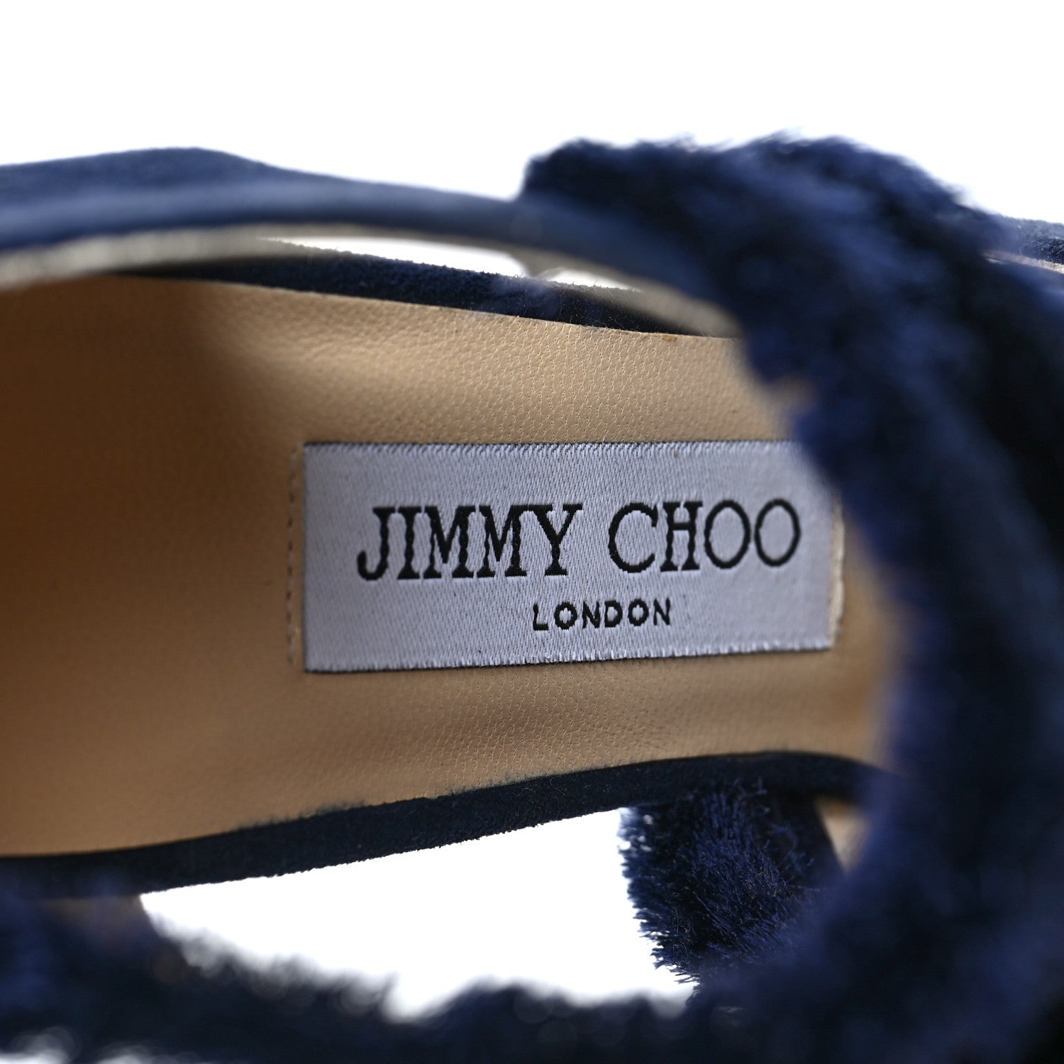 Jimmy Choo Suede Satin Kiki 100 Sandal 36.5 Navy Mix 7 of 9