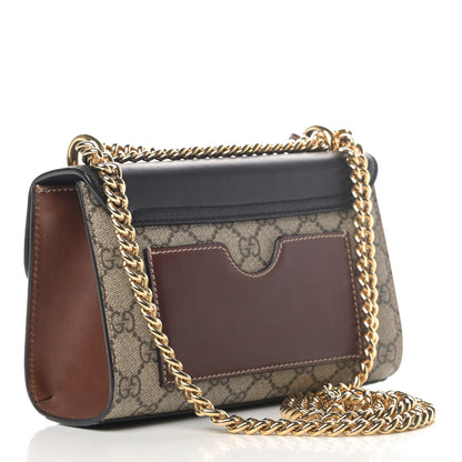 Gucci GG Supreme Monogram Calfskin Small Padlock Shoulder Bag Beige Black Cuir 2 of 6