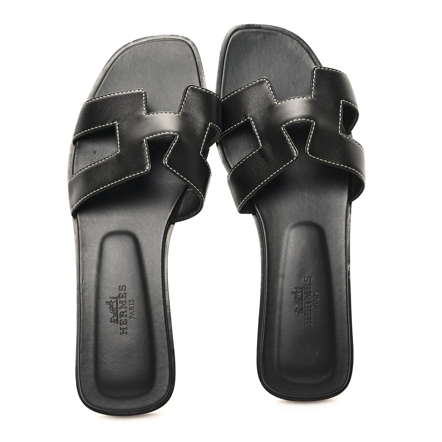 Box Calfskin Oran Sandals 36.5 Black