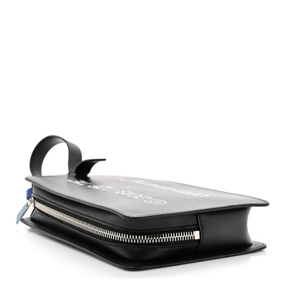 Off-White Calfskin Medium Zip Tie Clutch Black 4 of 9