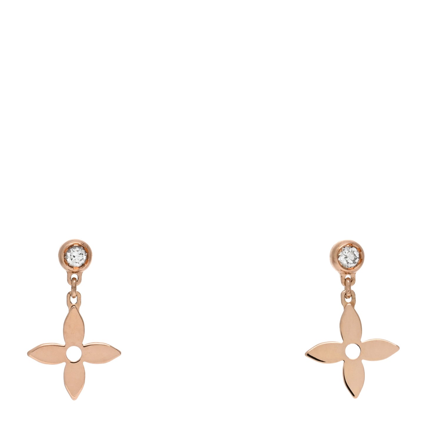 18K Pink Gold Diamond Idylle Blossom Stud Earrings