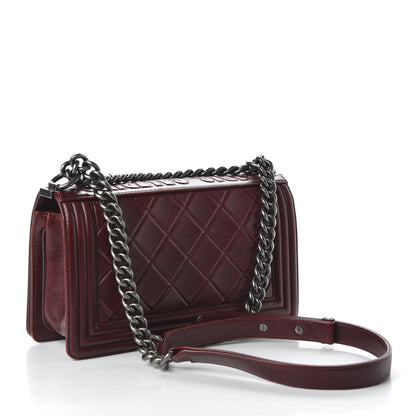 Chanel Calfskin Embossed Medium Paris Salzburg Boy Flap Red 3 of 13