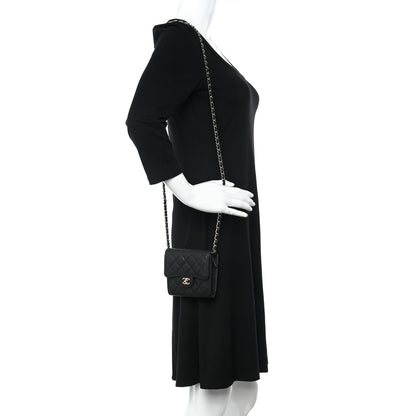 Chanel Caviar Quilted Clutch With Chain Bag Black 2 of 13