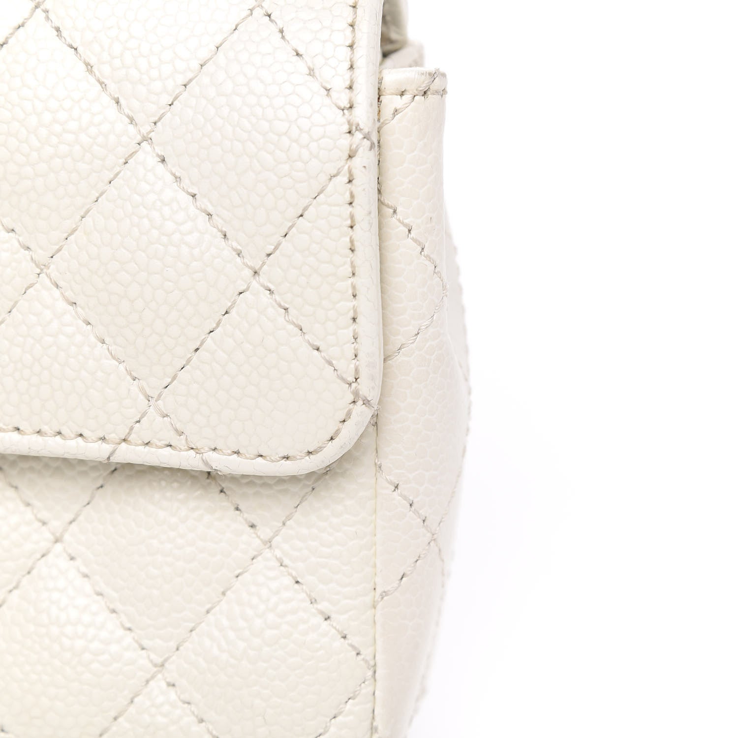 Chanel Caviar Quilted East West Flap White 10 of 14