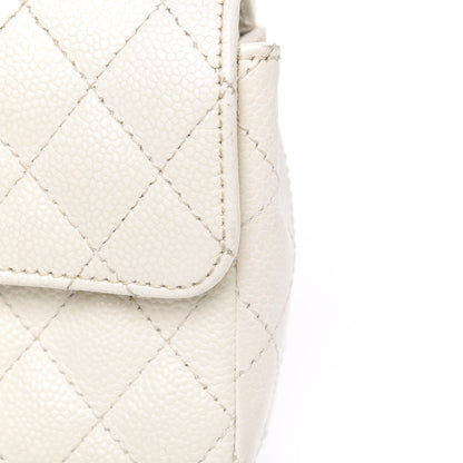 Chanel Caviar Quilted East West Flap White 10 of 14