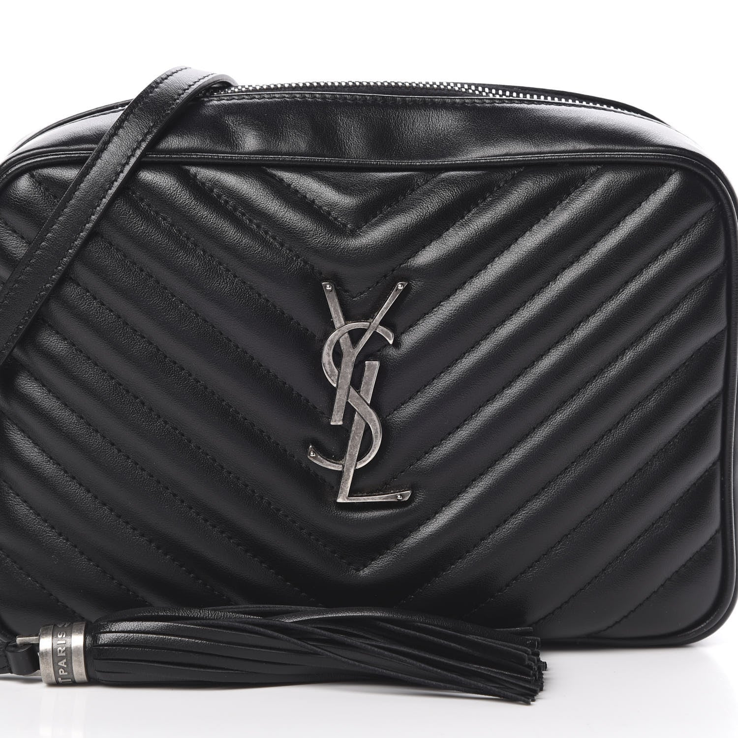 Saint Laurent Calfskin Matelasse Monogram Lou Camera Bag Black 8 of 15