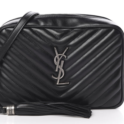 Saint Laurent Calfskin Matelasse Monogram Lou Camera Bag Black 8 of 15