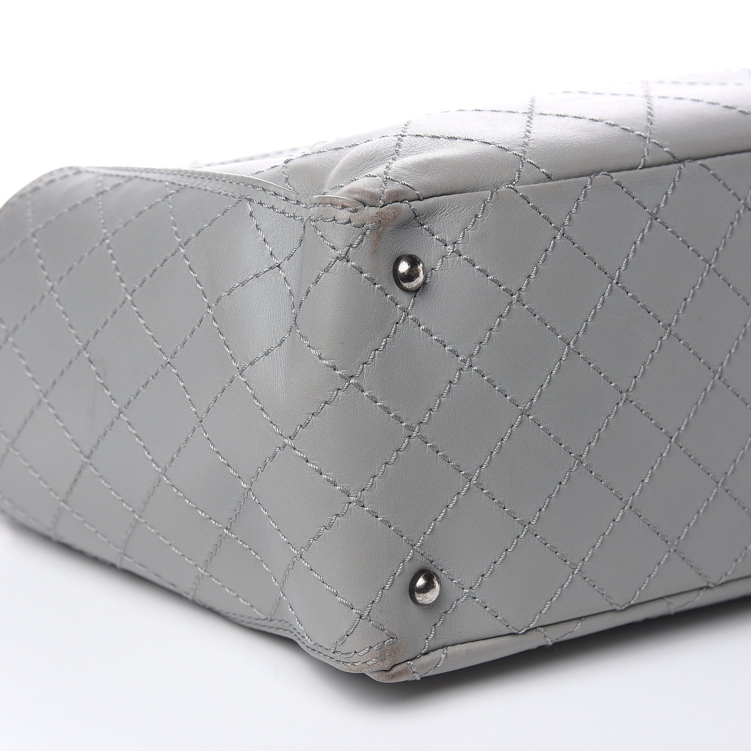 Chanel Grained Calfskin Small CC Pocket Tote Grey 8 of 17