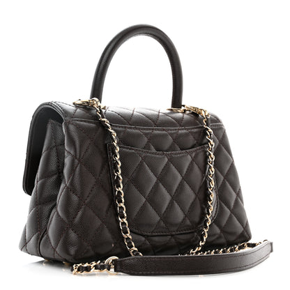 Chanel Caviar Quilted Mini Coco Handle Flap Dark Brown 3 of 11