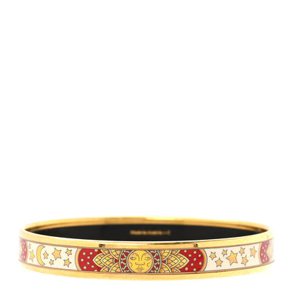Hermes Enamel Printed Narrow Sun Moon Stars Bracelet 70 3 of 5