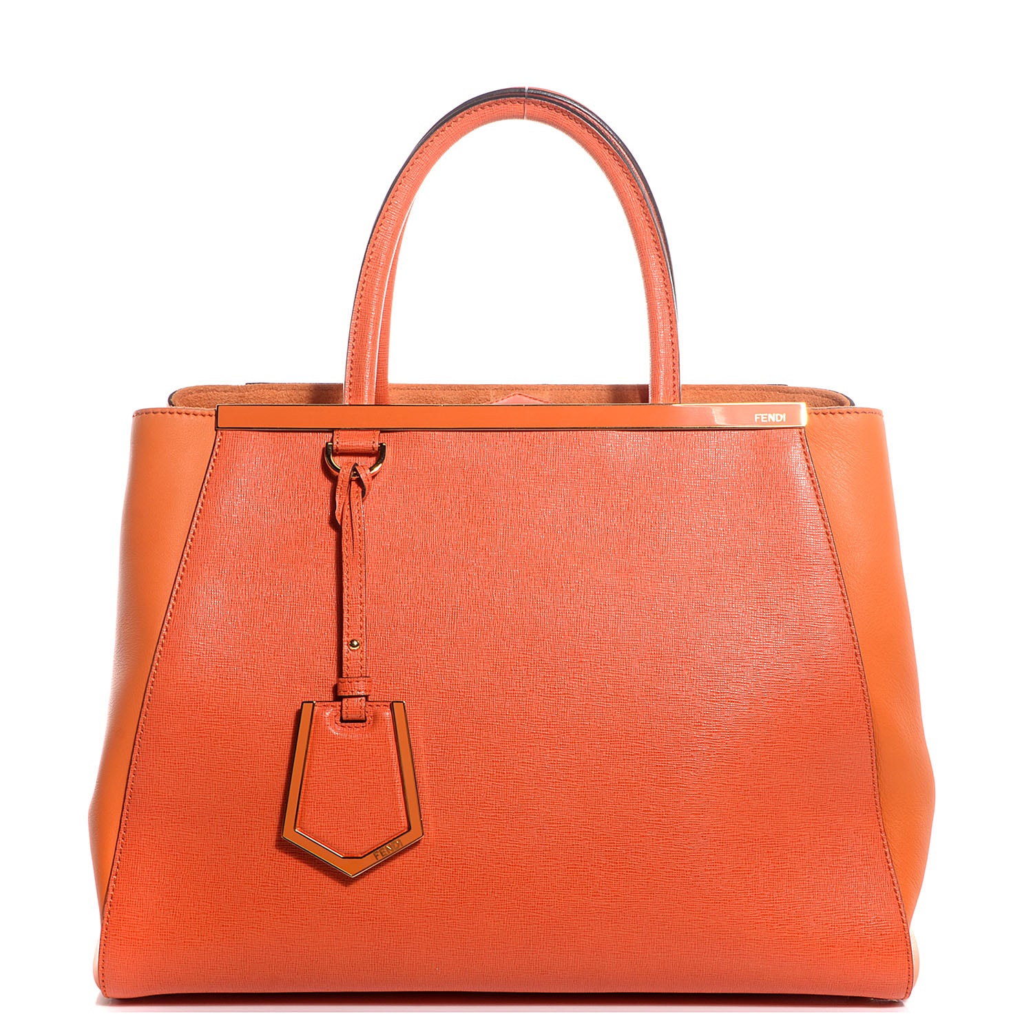Fendi Vitello Elite Regular 2Jours Tote Arancio 1 of 12