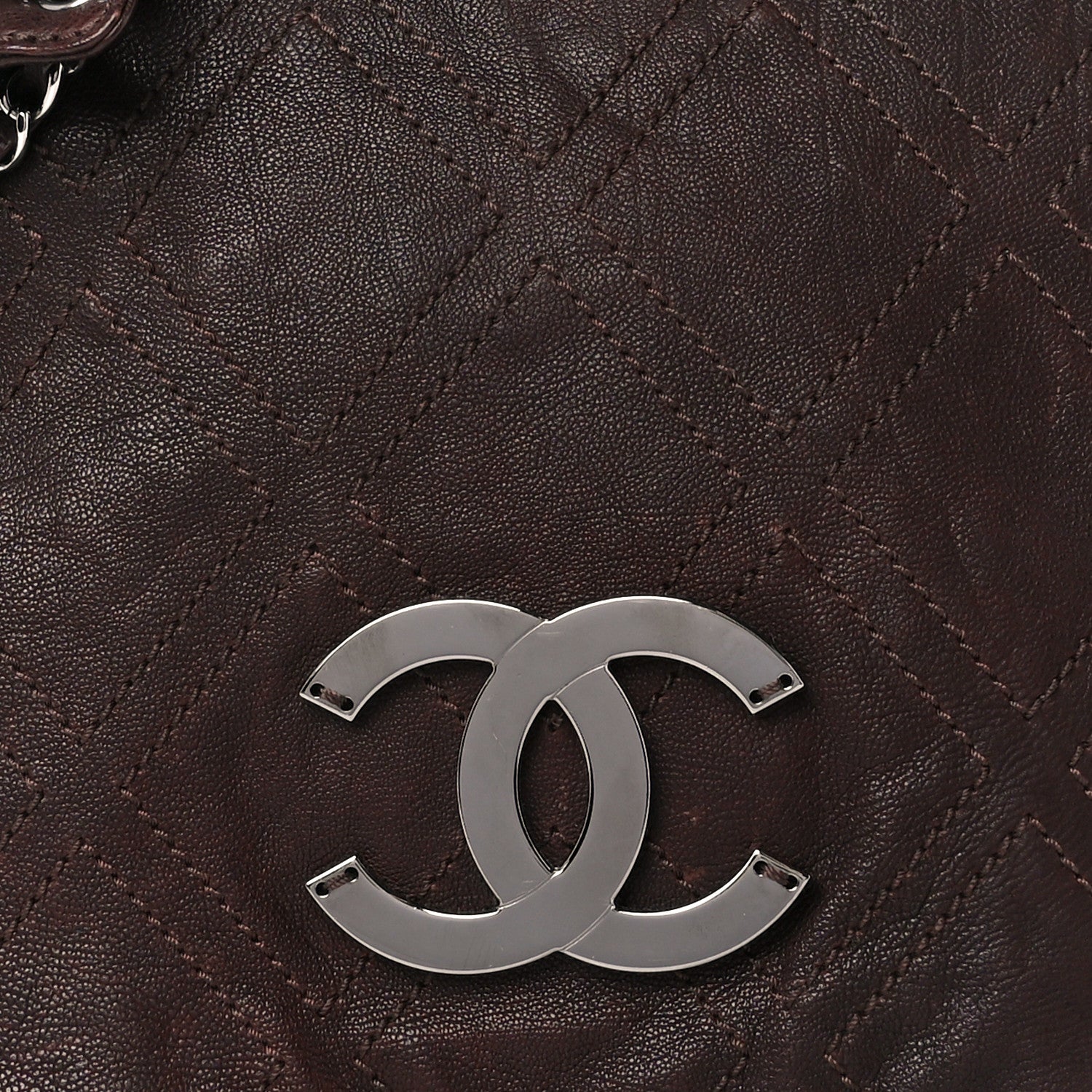 Chanel Calfskin Diamond Stitch Large Messenger Brown 9 of 12