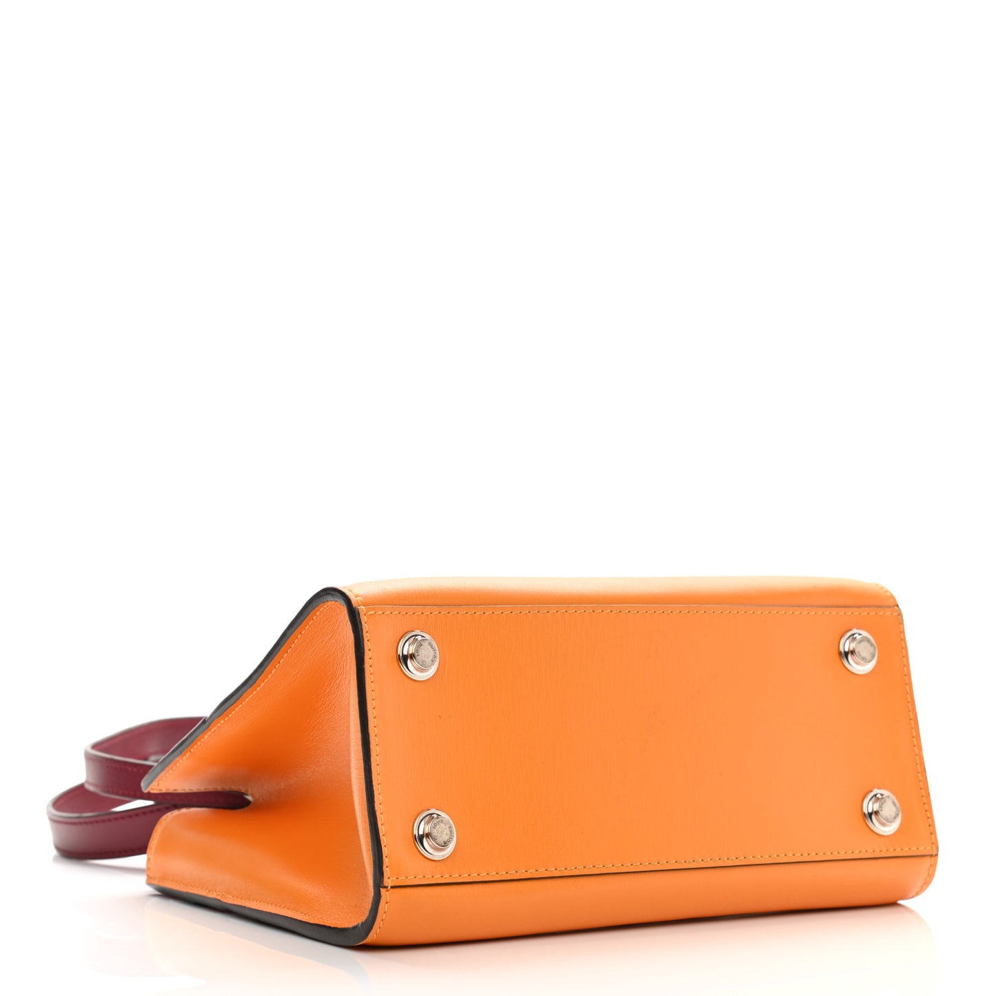 Calfskin City Steamer Mini Amaretto Burgundy Black