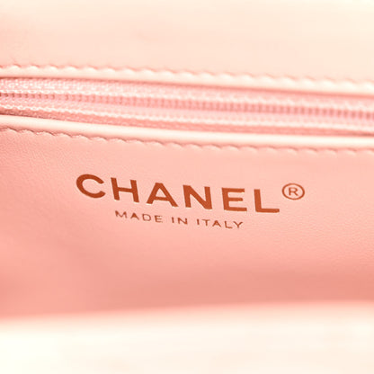 Chanel Shiny Aged Calfskin Quilted Nano Kelly Shopper Light Pink 6 of 10