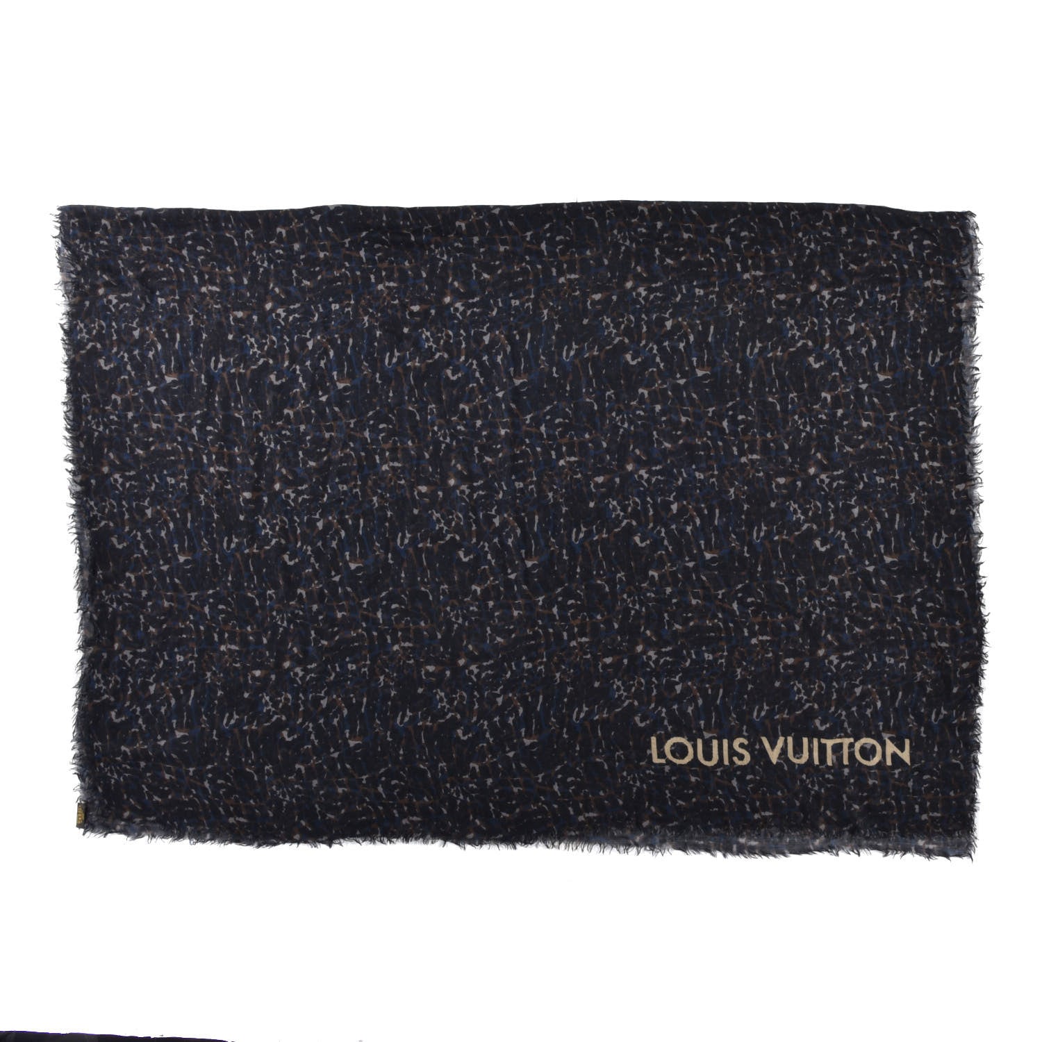 Louis Vuitton Cashmere Silk Leopard Stole Black 2 of 5