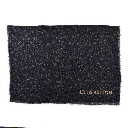 Louis Vuitton Cashmere Silk Leopard Stole Black 2 of 5