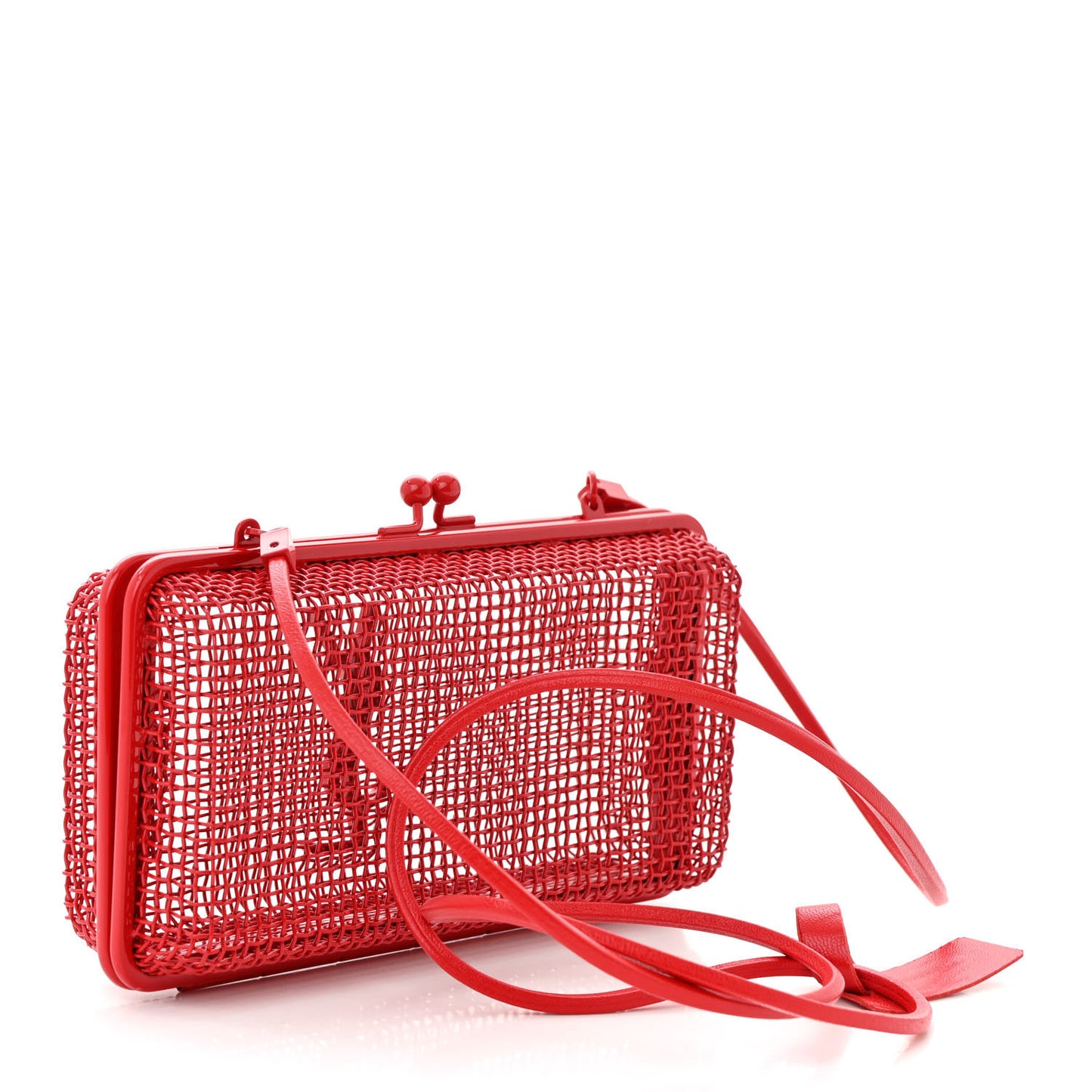 Brass Lambskin Monogram Cassandre Cage Bag Rouge Flamme