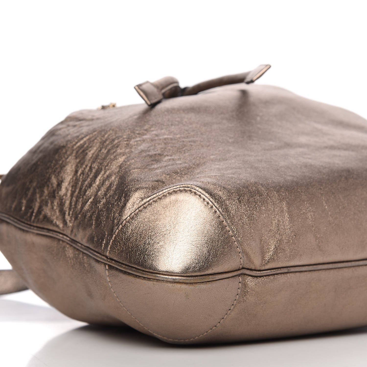 Gucci Metallic Calfskin Drawstring Shoulder Bag Gold 6 of 10