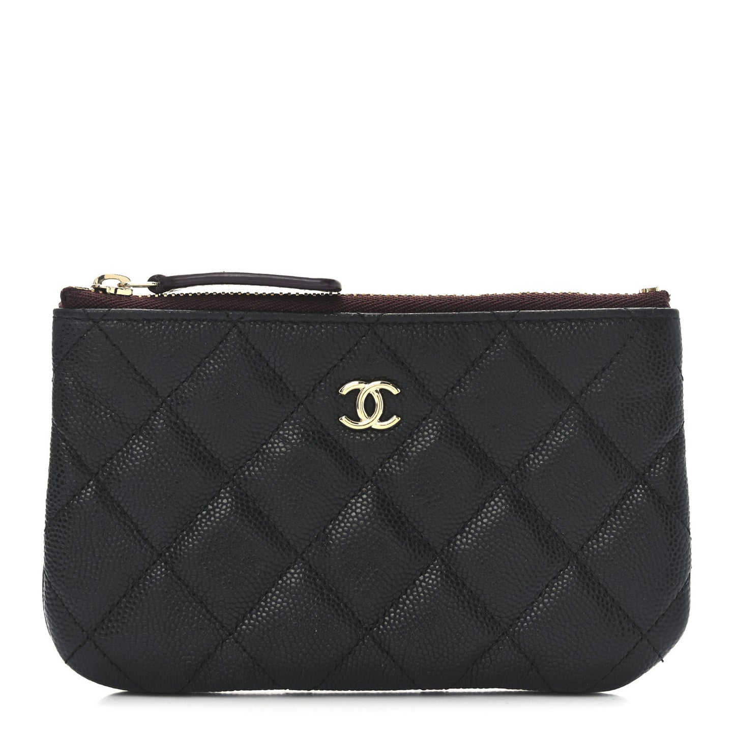 Caviar Quilted Small Cosmetic Case Black
